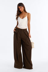 Women's Pleated Wide Leg Pants | Yvezi — 25