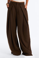 Women's Pleated Wide Leg Pants | Yvezi — 26