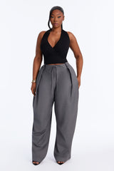 Women's Pleated Wide Leg Pants | Yvezi — 13