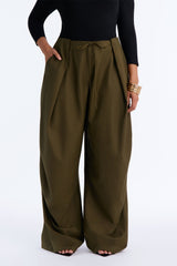 Women's Pleated Wide Leg Pants | Yvezi — 27
