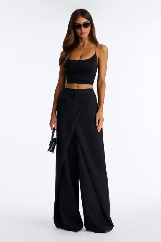 Women's Wide Leg Pants — Button Front | Yvezi — 1