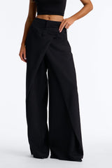 Women's Wide Leg Pants — Button Front | Yvezi — 2