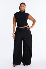 Women's Wide Leg Pants — Button Front | Yvezi — 5