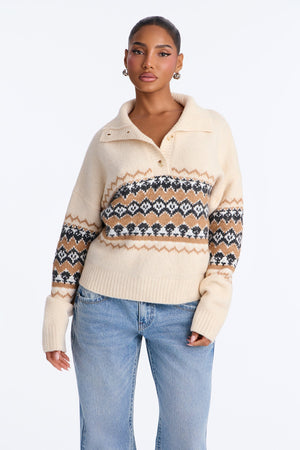Women's Knit Polo Sweater | Yvezi — 1