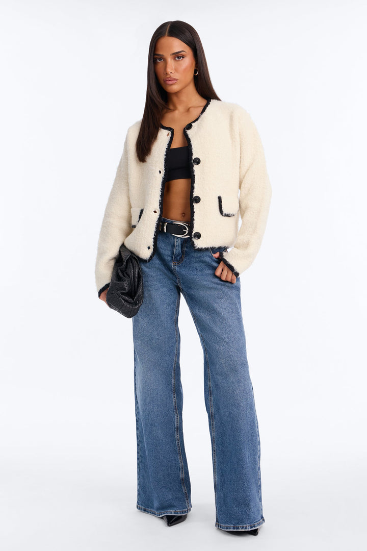 Women's Cardigan — Long Sleeve, Crew Neck | Yvezi — 2