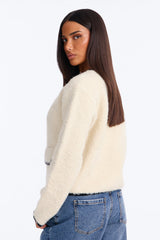 Women's Cardigan — Long Sleeve, Crew Neck | Yvezi — 4