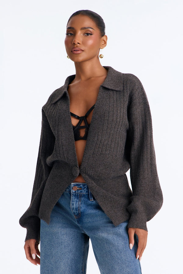Women's Cardigan — Long Sleeve, V Neck | Yvezi — 1