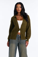 Women's Cardigan — Long Sleeve, V Neck | Yvezi — 9
