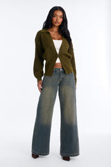 Women's Cardigan — Long Sleeve, V Neck | Yvezi — 10