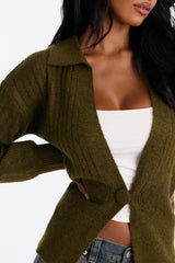 Women's Cardigan — Long Sleeve, V Neck | Yvezi — 11