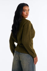 Women's Cardigan — Long Sleeve, V Neck | Yvezi — 12