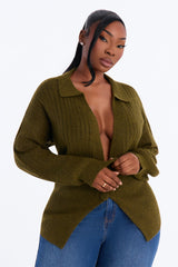 Women's Cardigan — Long Sleeve, V Neck | Yvezi — 13
