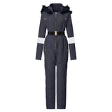 Sigrid | Women's Insulated Hooded Ski Suit with Belt & Removable Collar — view 4