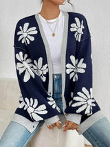 Roselune | Women's Oversized Floral Knit Cardigan — view 2