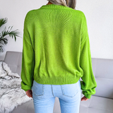 Isabeau | Women's Cropped Cloud Knit V-Neck Cardigan — view 13