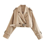 Ottilie | Women's Cropped Double-Breasted Trench Jacket — view 2