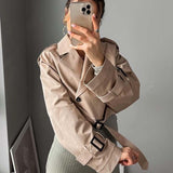 Ottilie | Women's Cropped Double-Breasted Trench Jacket — view 6