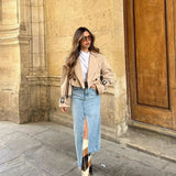 Ottilie | Women's Cropped Double-Breasted Trench Jacket — view 7