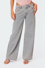 Women's Baggy Wide-Leg Jeans with Bow Embroidery — view 4