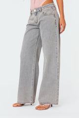 Women's Baggy Wide-Leg Jeans with Bow Embroidery — view 5