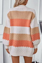 Marlo | Women's Striped Colour Block Knit Cardigan — view 3