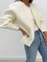 Leonora | Women's Beaded Open-Front Knit Cardigan — view 3