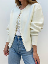 Leonora | Women's Beaded Open-Front Knit Cardigan — view 1
