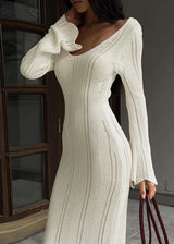 Women's Open-Stitch Bodycon Knit Maxi Dress | Winter — view 2