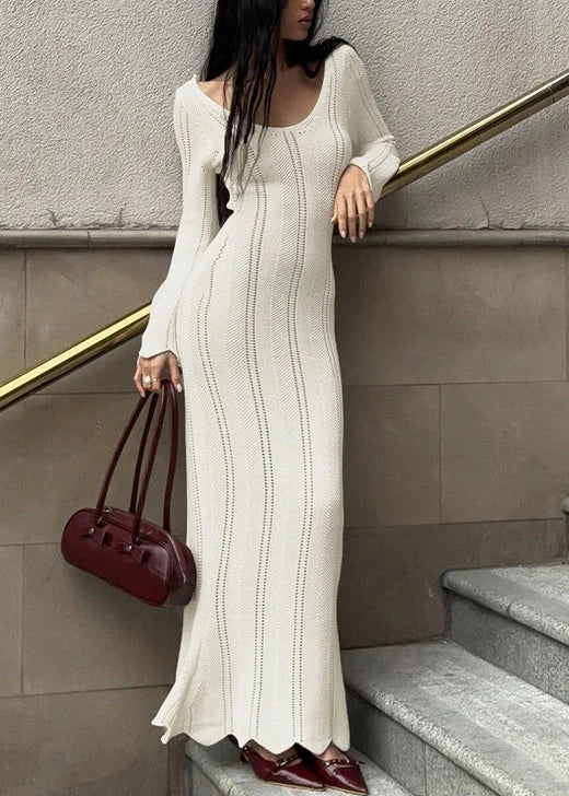 Women's Open-Stitch Bodycon Knit Maxi Dress | Winter — view 3