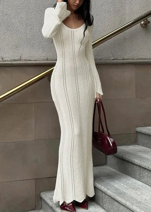 Women's Open-Stitch Bodycon Knit Maxi Dress | Winter — view 1
