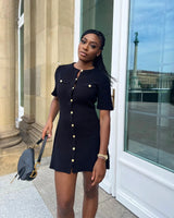 Women's Button-Front Knitted Mini Dress — view 10