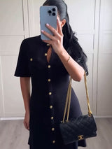 Women's Button-Front Knitted Mini Dress — view 11