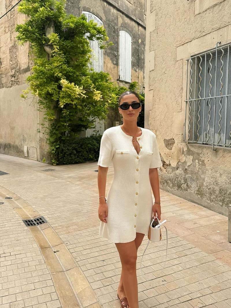 Women's Button-Front Knitted Mini Dress — view 3