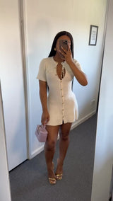 Women's Button-Front Knitted Mini Dress — view 8