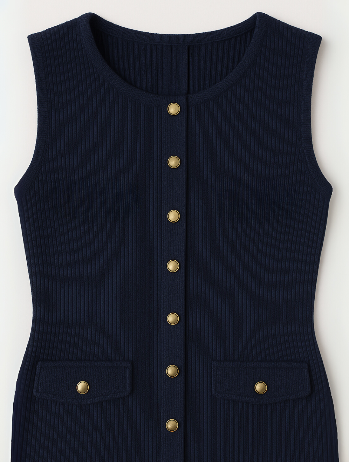Adeline | Women's Ribbed Knit Button-Front Maxi Party Dress — view 3