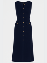 Adeline | Women's Ribbed Knit Button-Front Maxi Party Dress — view 4