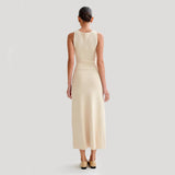Adeline | Women's Ribbed Knit Button-Front Maxi Party Dress — view 7