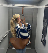 Esméralde | Women's Oversized Striped Knit Jumper — view 5