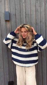 Esméralde | Women's Oversized Striped Knit Jumper — view 6
