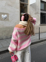 Esméralde | Women's Oversized Striped Knit Jumper — view 9