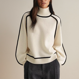 Calithea | Women's Contrast-Trim High-Neck Knitted Jumper — view 5