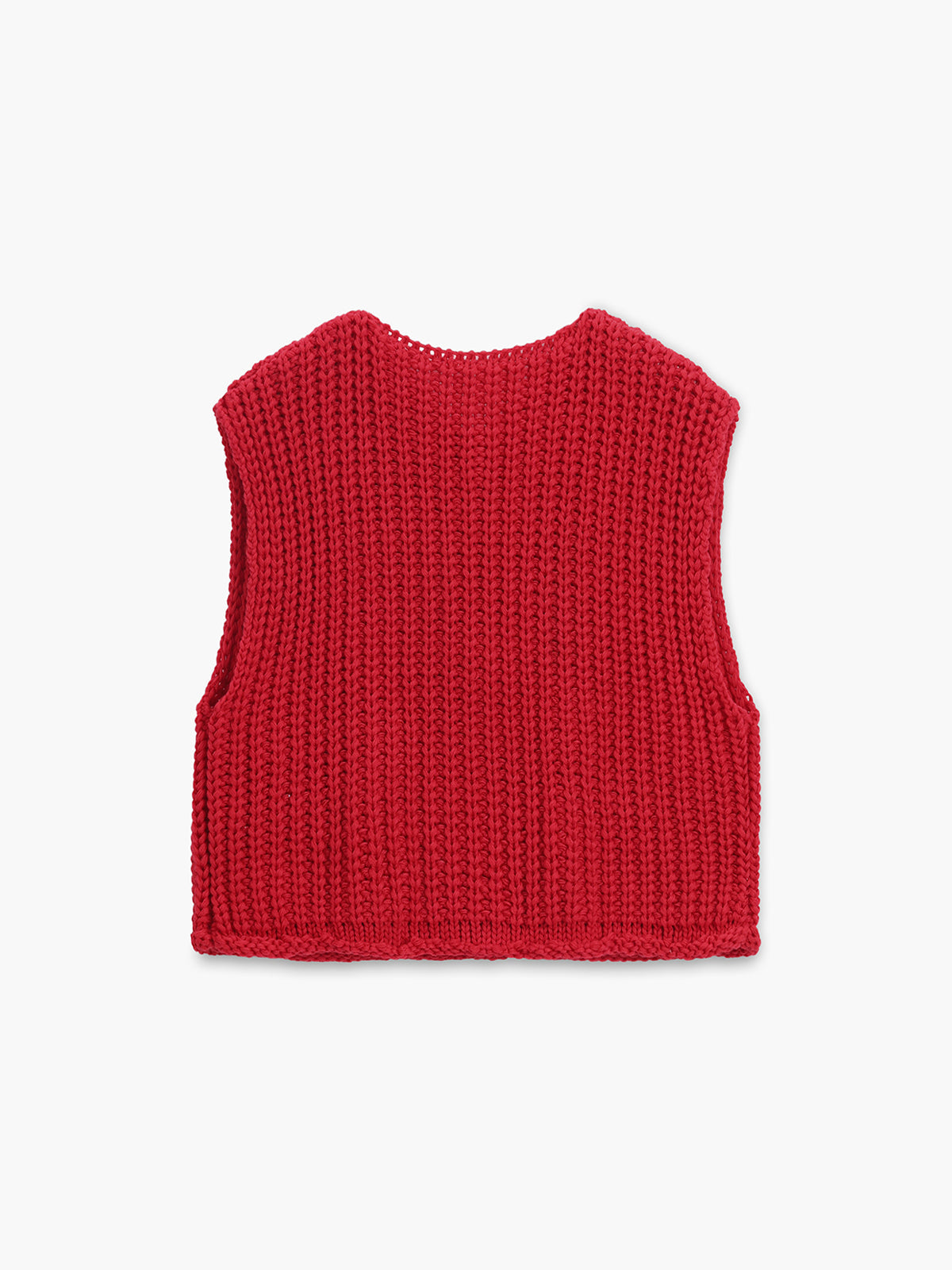 Isalisse | Women's Cropped Knitted Button Vest — view 3