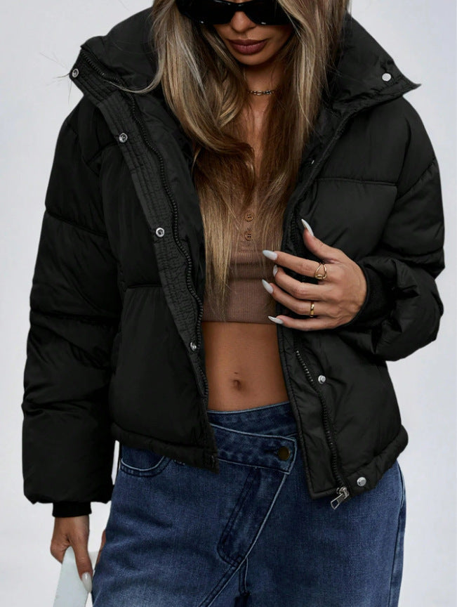 Isalène | Women's Cropped Puffer Jacket — view 3