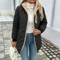 Thea | Women's Longline Hooded Puffer Coat with Diamond Quilting — view 1