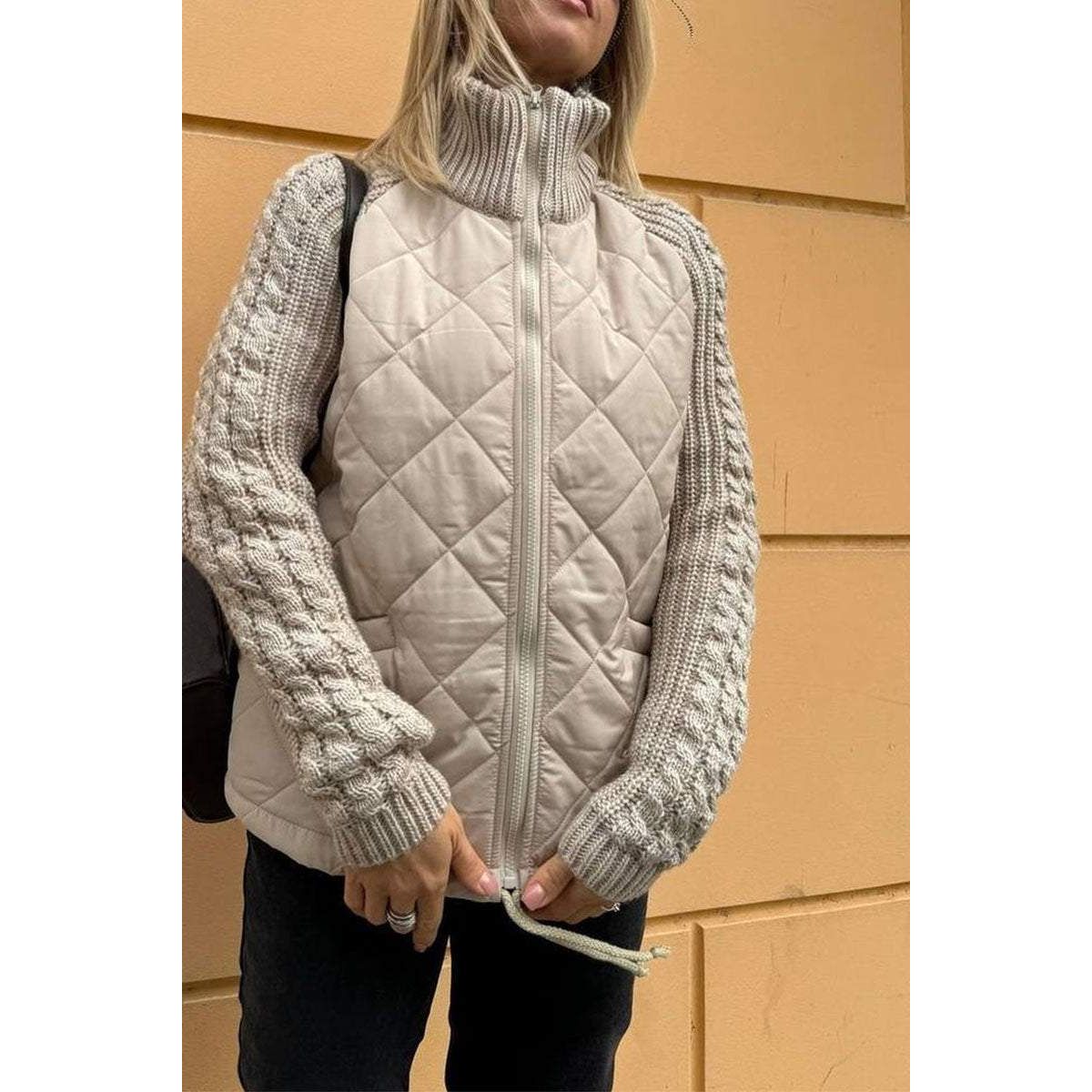 Mirevane | Women's Quilted Knit Zip-Up Jacket — view 2