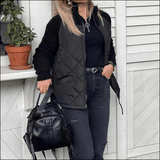 Mirevane | Women's Quilted Knit Zip-Up Jacket — view 7