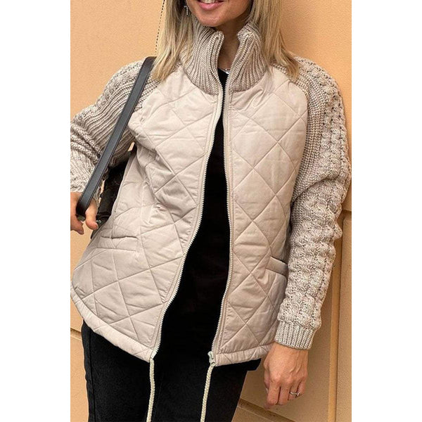 Mirevane | Women's Quilted Knit Zip-Up Jacket — view 1