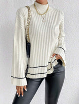 Élodette | Women's Ribbed Mock Neck Jumper — view 2