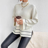 Élodette | Women's Ribbed Mock Neck Jumper — view 4
