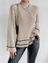 Élodette | Women's Ribbed Mock Neck Jumper — view 6
